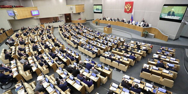 Blick in das russische Parlament Duma.