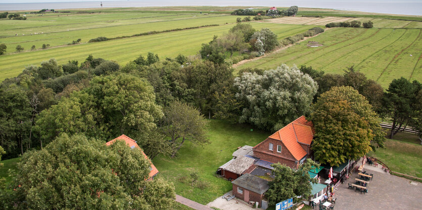 Neuwerk mit Hotelhaus von oben