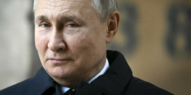 Präsident Putin in einem Closeup-Foto.