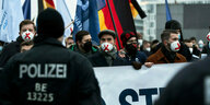 Demonstranten mit Deutschlandfahnen