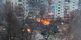 Brand in einem großen Haus