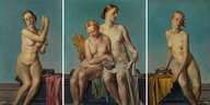 Gemälde mit vier nackten Frauen