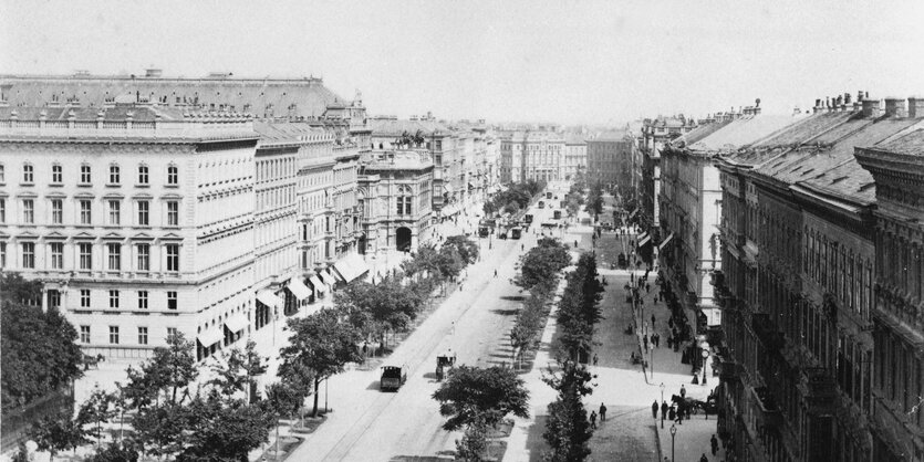 Der Wiener Opernring mit der Hofoper um 1890