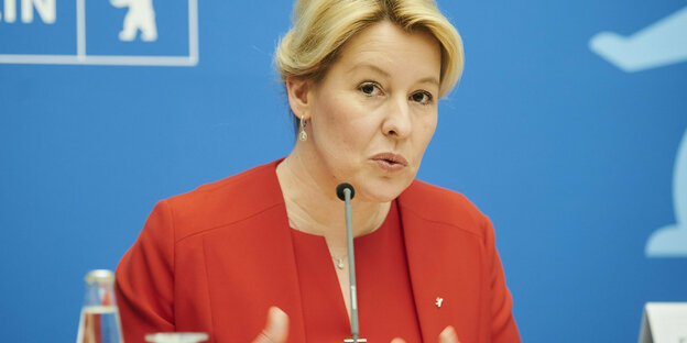 Das Bild zeigt Berlins Regierungschefin Franziska Giffey von der SPD.