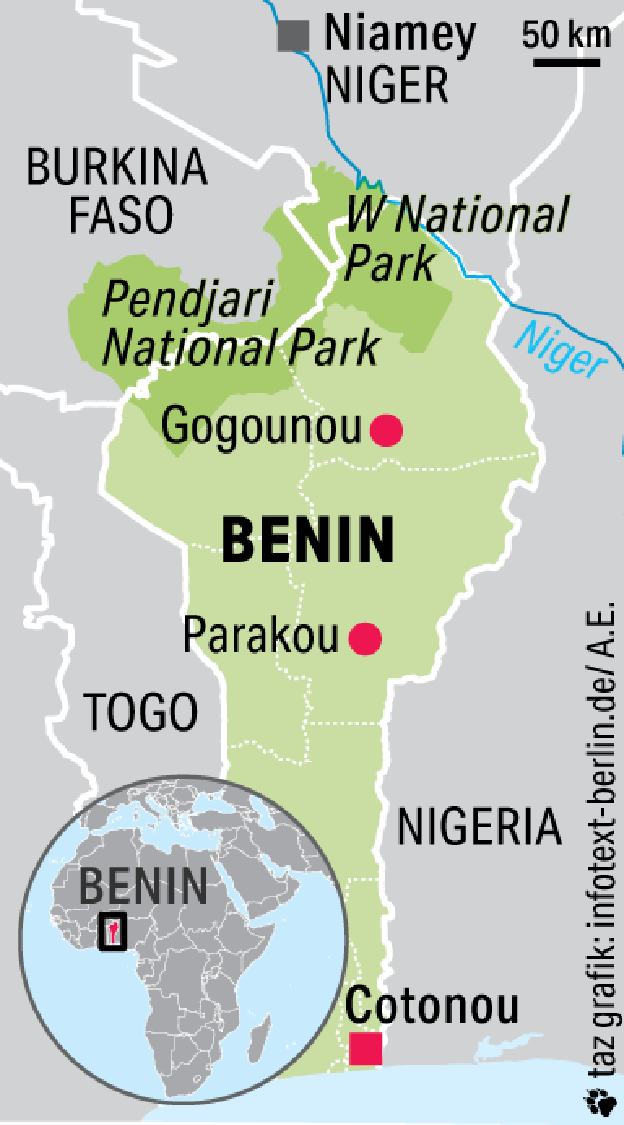 Landkarte von Benin