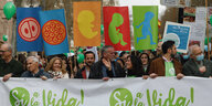 Teilnehmer eine Demonstration gegen das Recht auf Abtreibung in Madrid