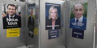 Wahlplakate mit den französischen Präsidentschaftskandidatinnen und - kandidaten