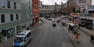 Blick vom geplanten Standort der Polizeiwache auf den Kotti