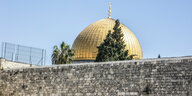 Blick auf den Felsendom auf dem Gelände der Al-Aqsa-Moschee in der Jerusalemer Altstadt,