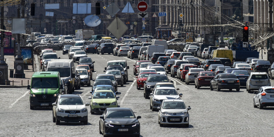 Verkehrsstau in Kiew