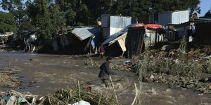Slum nahe der Stadt Durban nach Unwettern