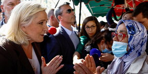 Frankreichs Präsidentschaftskandidatin Marine Le Pen bei ihrer Wahlkampagne