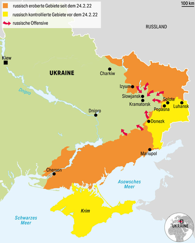 Grafik zur Großoffensive in der Ostukraine