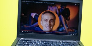 Ein Screenshot aus dem Trailer zum Porno von Jan Böhrmermann