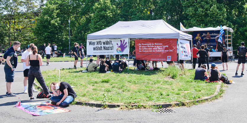 Demo-Gelände der Kein-Raum-der-AfD-Demo