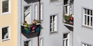 Altbaufassademit Balkon in München