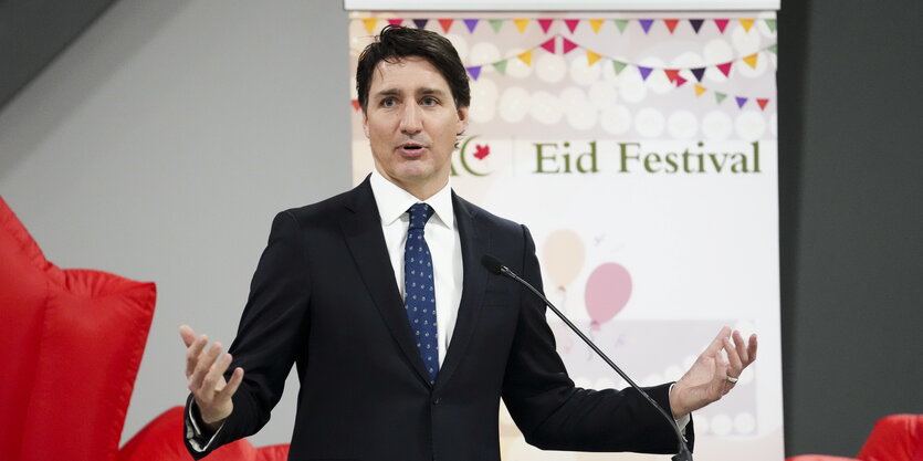 Justin Trudeau spricht auf einer Veranstaltun