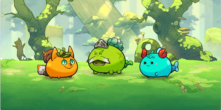 Drei Wesen aus Axie Infinity