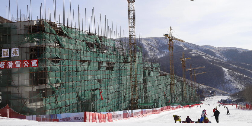 Eine Skipiste im chinesischen Zhangjiakou