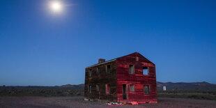 Eine Ruine auf einem Atomtestgelände in Nevada