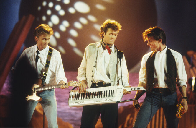 Die Band A-ha auf der Bühne.