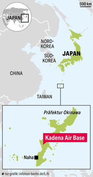 Karte der Insel Okinawa ganz im Süden Japans Richtung Taiwan Karte der Insel Okinawa ganz im Süden Japans Richtung Taiwan