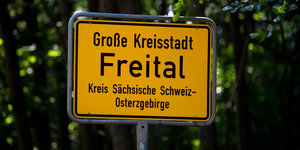 Das Ortschild von Freital