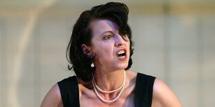 Irene Kugler als Lady Macbeth, Fotoprobe am Schauspielhaus in Hamburg, Oktober 2005