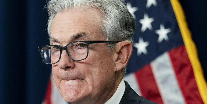 Jerome Powell, der Vorsitzende der US-Notenbank, schaut unsicher