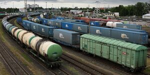 Stehende Züge in der Region Kaliningrad