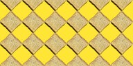 Toast Scheiben liegen als Muster angeordnet auf gelben Untergrund