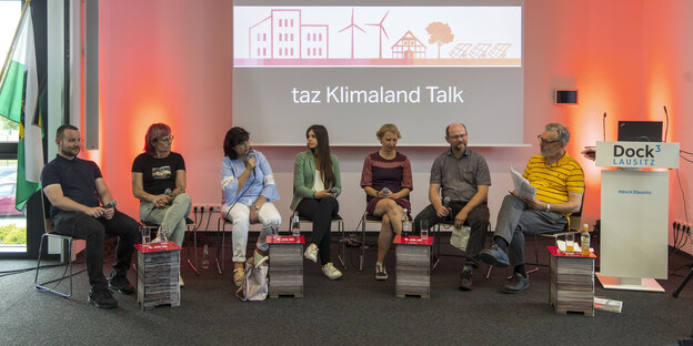 Die Diskutierenden bei dem klimaland-Talk in der Lausitz