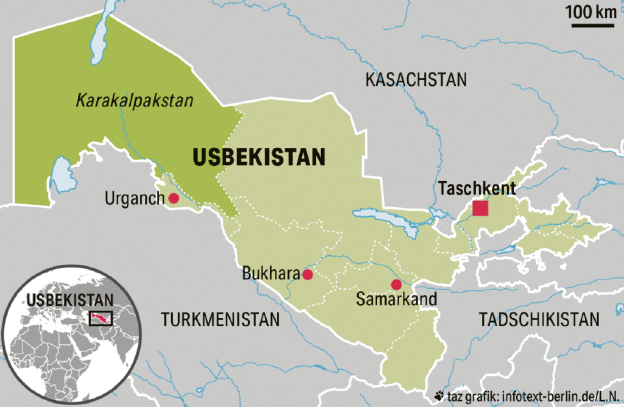 Karte von Usbekistan Karte von Usbekistan