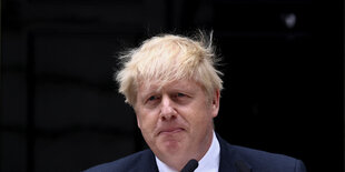 Porträt von Boris Johnson mit zerzaustem Haar