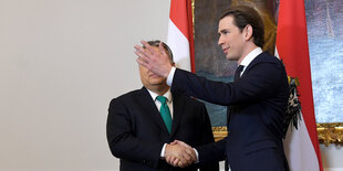 Sebastian Kurz und Viktor Oraban in Wien 2018