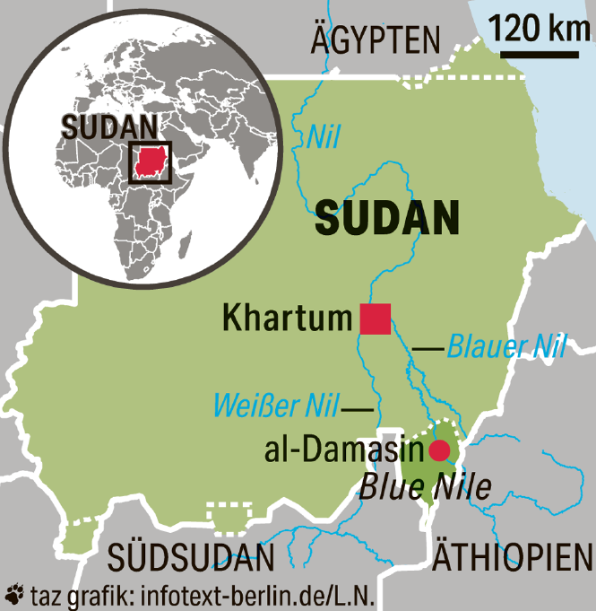 Karte von Sudan