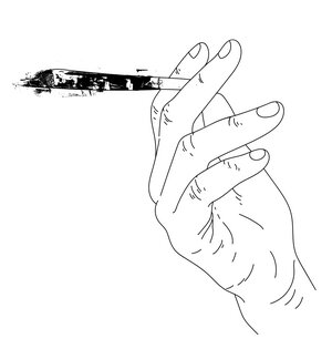 Illustartion: eine Hand hält einen Joint Illustartion: eine Hand hält einen Joint