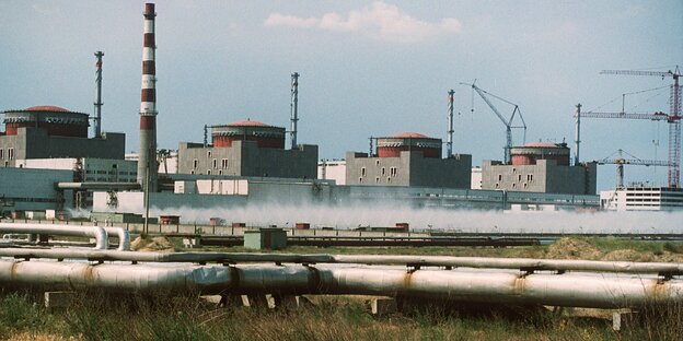 Ansicht des Atomkraftwerks Saporischschja aus dem Jahr 1994