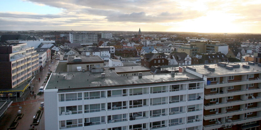 Westerland fotografiert aus der Vogelperspektive.