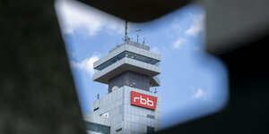 Blick auf dem Turm des RBB-Gebäudes