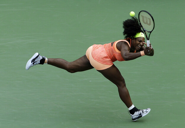 Serena Williams kämpft im Spiel. Serena Williams kämpft im Spiel.