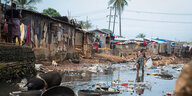 Armutsviertel in Sierra Leone.