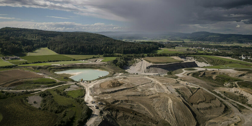 Blick auf das Haberstal in Windlach in der Schweiz von einer Drohne aus