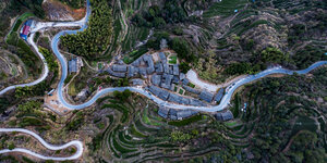 Luftbild von einem Dorg in China