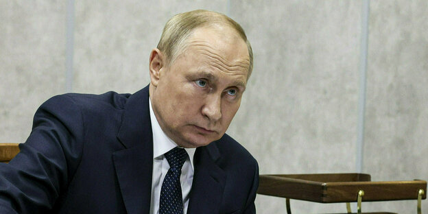 Vladimir Putin looks tense