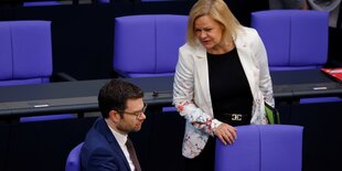 Justizminister Buschmann und Innenministerin Faeser im Bundestag