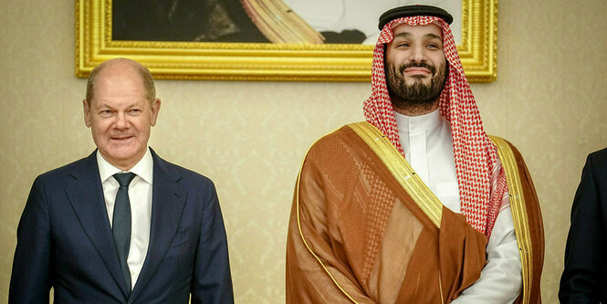 Scholz und Kronprinz bin Salman