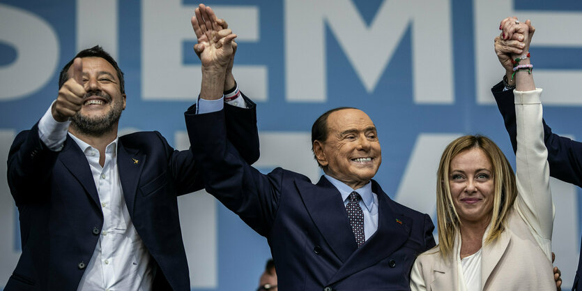 Matteo Salvini, Silvio Berlusconi und Giorgia Meloni