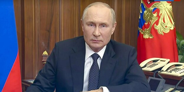 Standbild von Wladimir Putin aus einem vom Pressedienst des russischen Präsidenten veröffentlichten Video