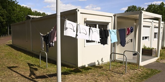 Container einer flüchtligsunterkunft in Berlin